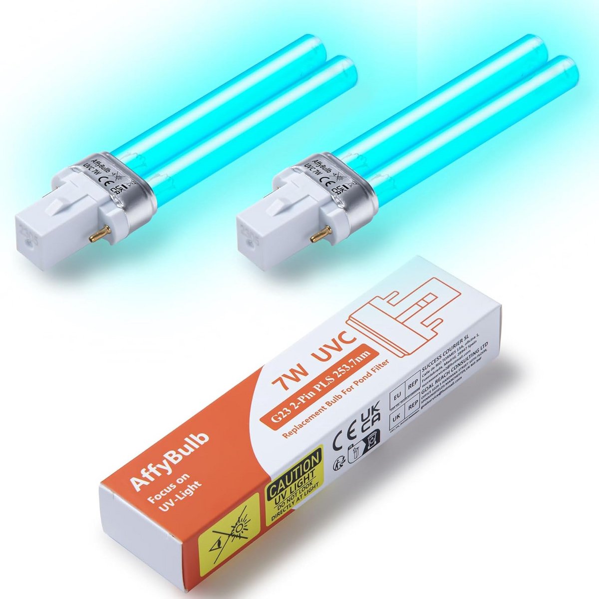 2 stuks UV-C Vervangingslamp G23 PLS voor Vijverfilter en Waterzuiveraar 7W