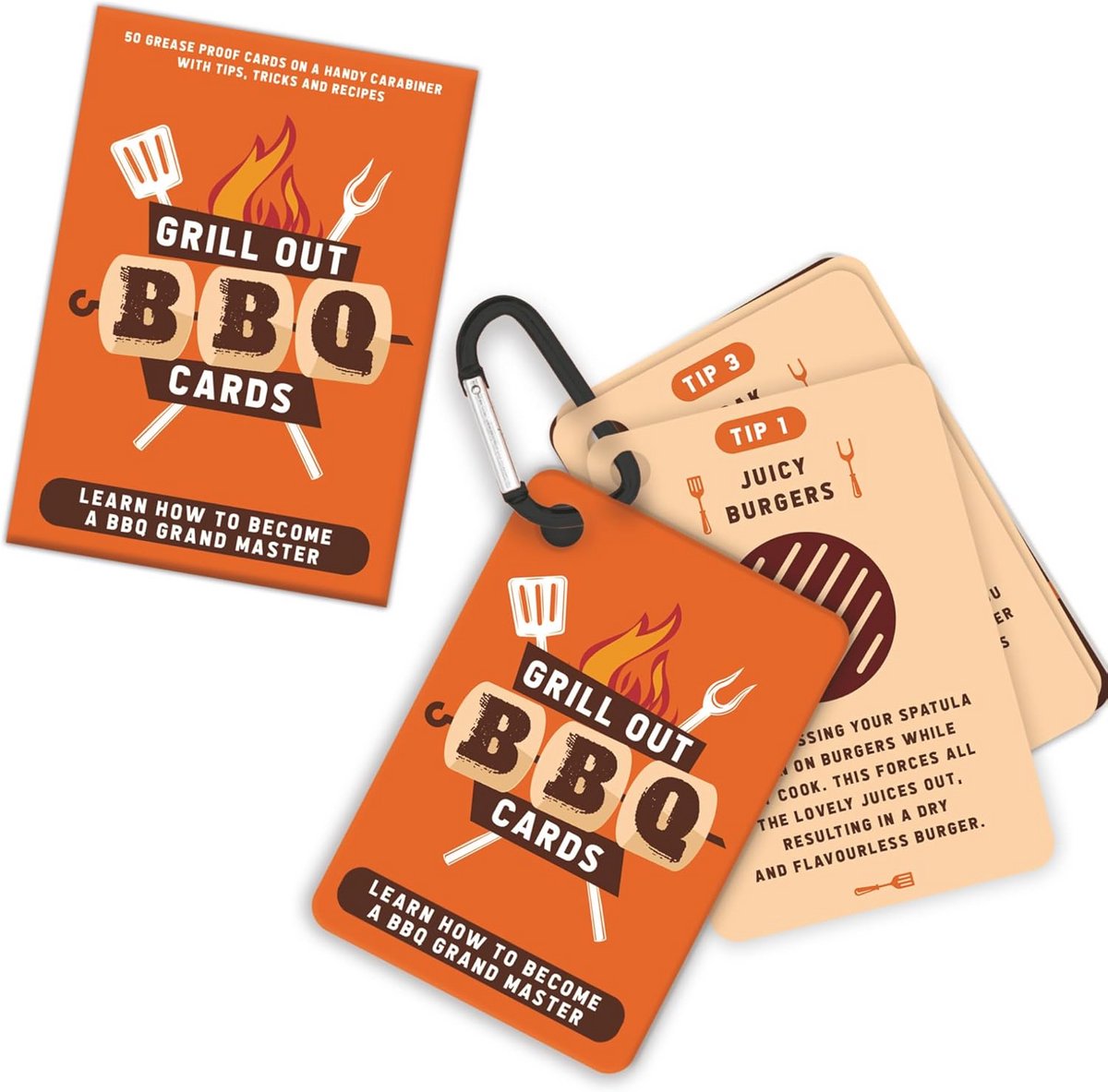 BBQ Receptenkaartenset met 50 Afwasbare Kaarten en Grilltips