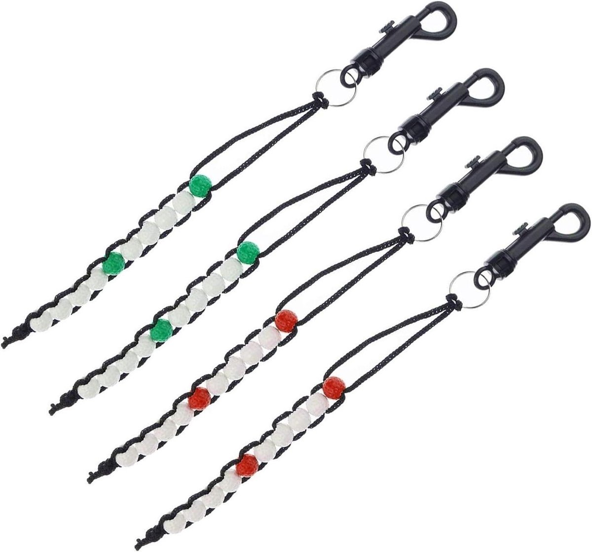 Handmatige golfclubteller met parels, 2 stuks, draagbare puntenteller voor golfspellen.