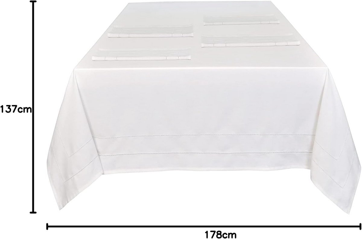 Duurzaam Katoenen Tafelkleed 100% Half Panama - Vlekbestendig en Stijlvol voor Eettafel
