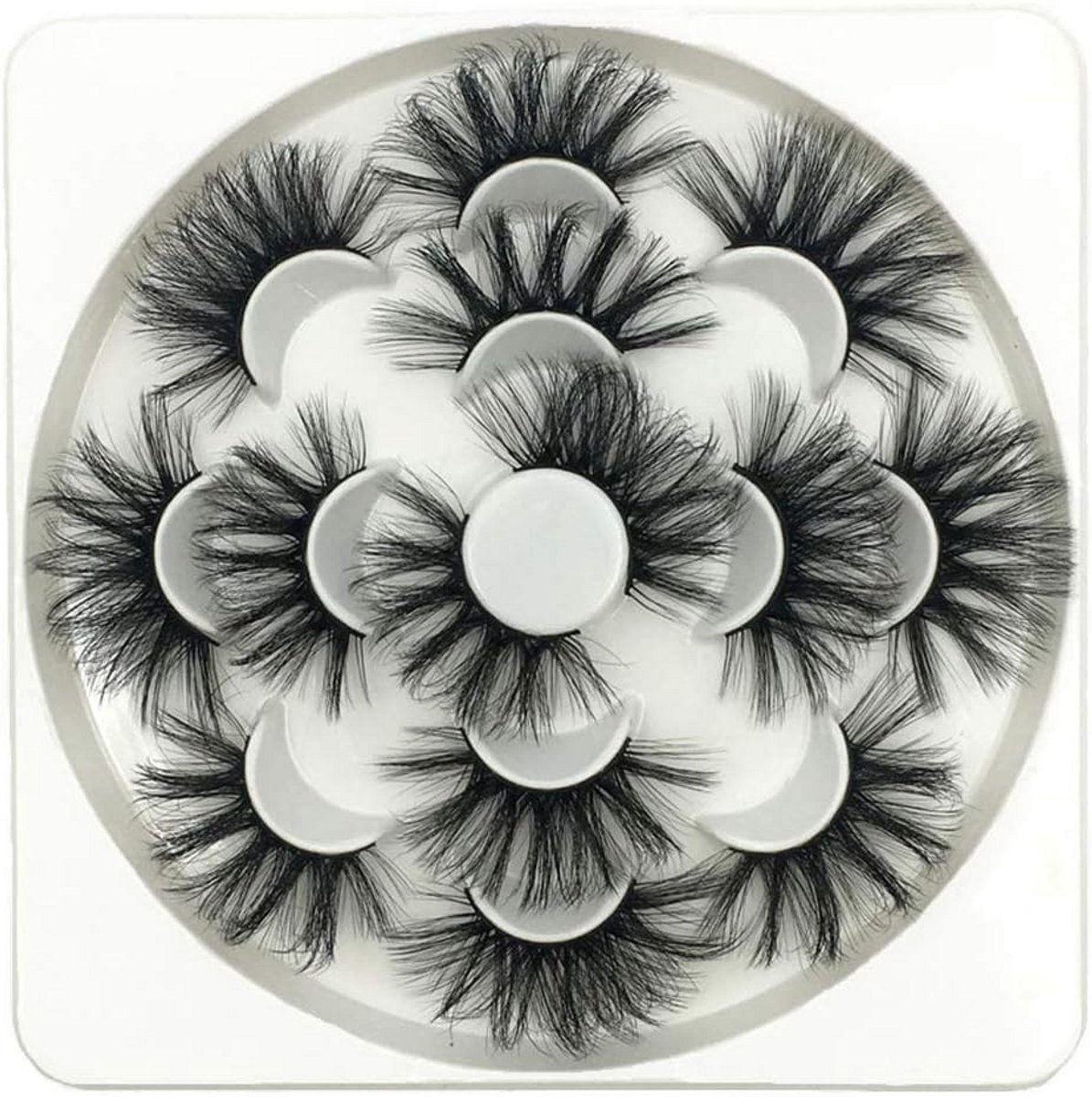 7 Paar Dramatische 8D Nepbont Wimpers 25 mm Handgemaakte Volumineuze Wimperstrips