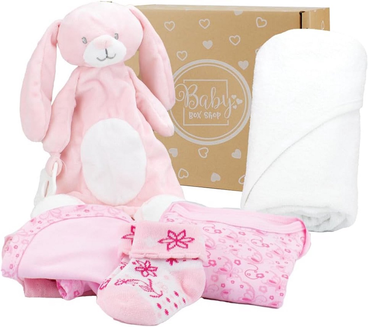 Luxe Babypakket voor Pasgeboren Meisjes: Dekentje, Badcape en Hydrofiele Doeken