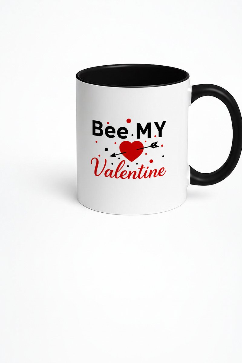Valentijn Mok 'Bee. MY Valentine' met Hart en Pijl - Romantisch Cadeau voor Liefde