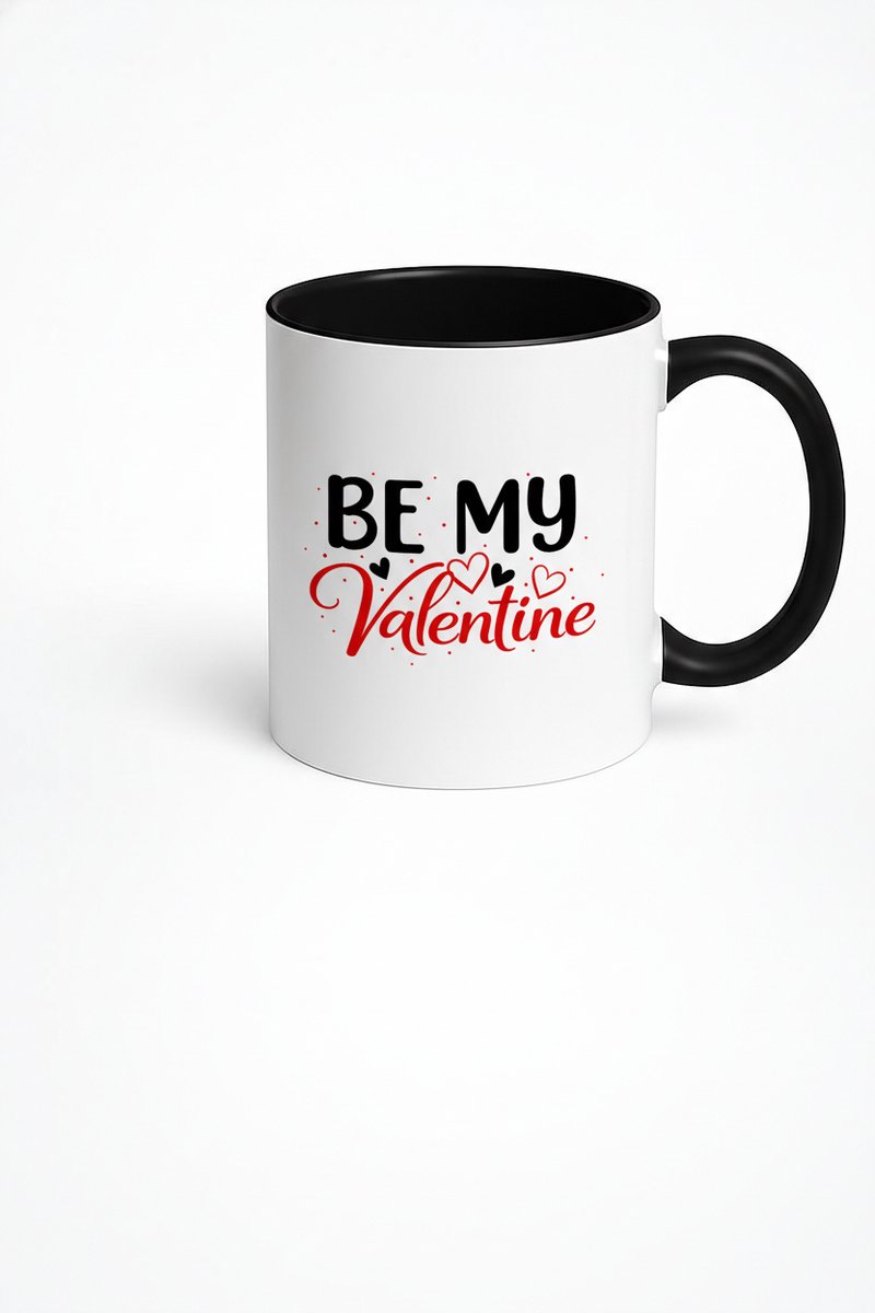 Valentijn Mok 'Be My Valentine' met Hartjes - Liefdesbeker Cadeau