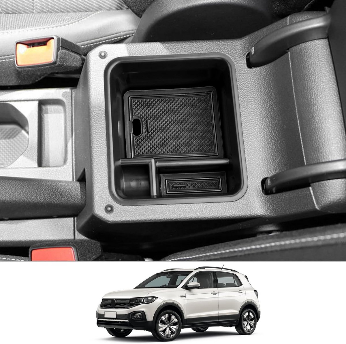 Opbergbak Middenconsole Organiser voor VW T-Cross (2018-2025) - Armsteun Accessoires