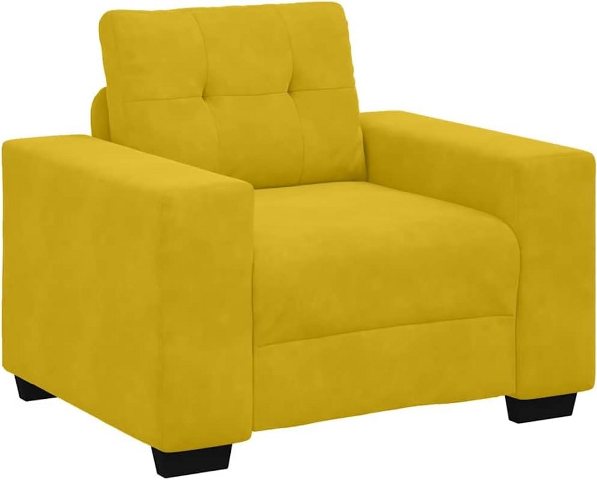 Comfortabele gele fauteuil 60 cm fluweel