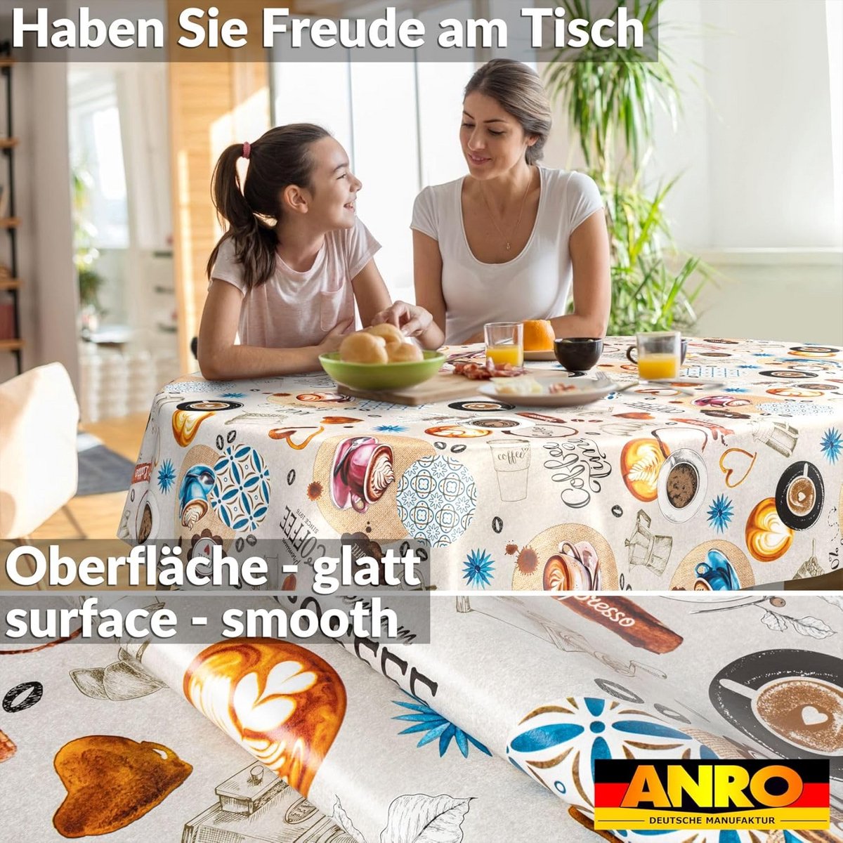 Wasdoek Tafelkleed Ovaal 280 x 140 cm Waterafstotend Afwasbaar