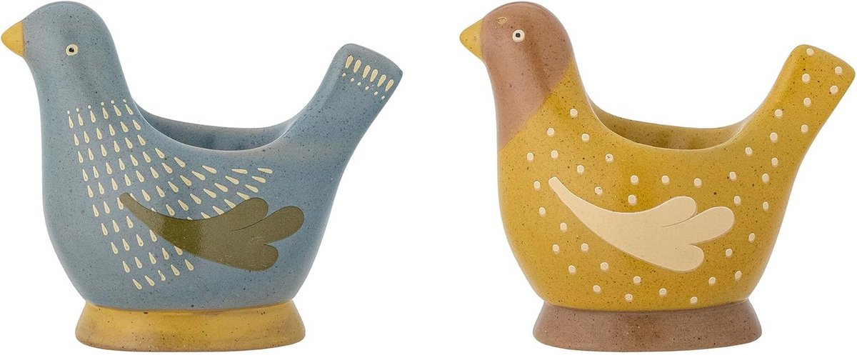Eierdopjes Blauw Steengoed Set van Vier