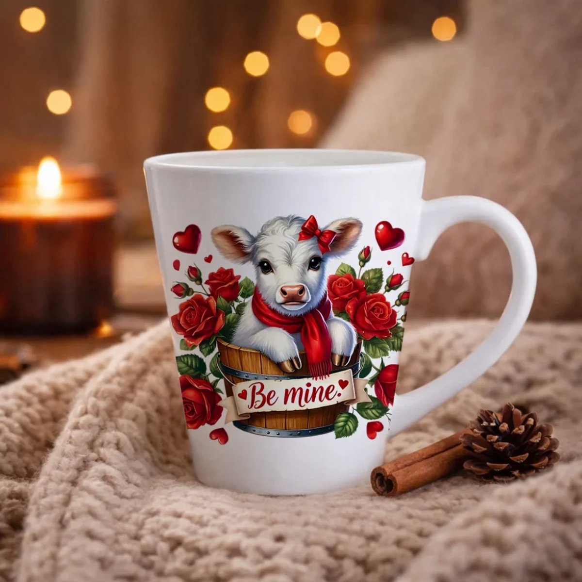 Valentijns Mok 200 ml – Conische Koffiemok – Liefdevol Design – Cadeau voor Valentijnsdag