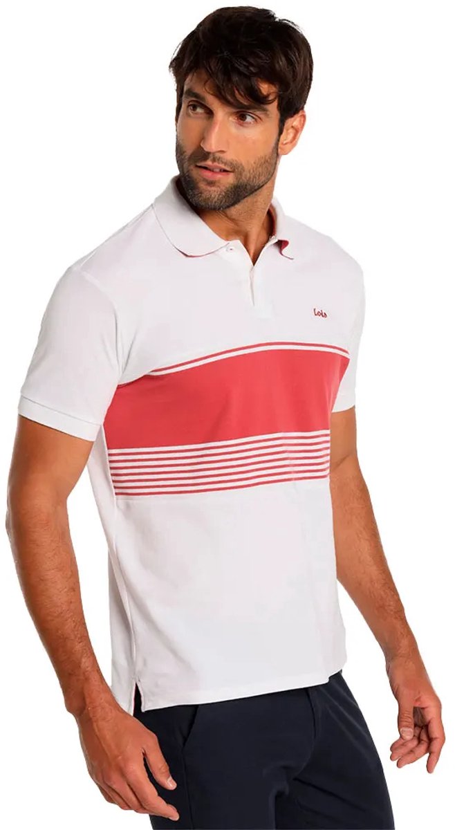 Lois Jeans 10725 Korte Mouw Poloshirt Wit L Man