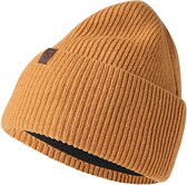 Hiems | Amberkleurige Oranje Beanie van Gerecyclede Wol met Manchet