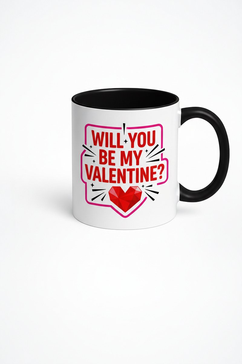Valentijn Mok 'Will You Be My Valentine?' - Romantisch Cadeau met Hart Design