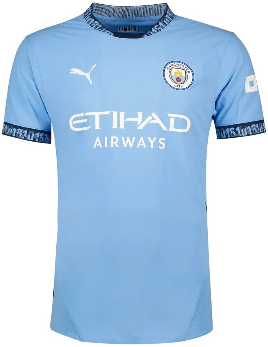 Puma Manchester City Fc Authentic 24/25 Thuis T-shirt Met Korte Mouwen Blauw L Man,Vrouw