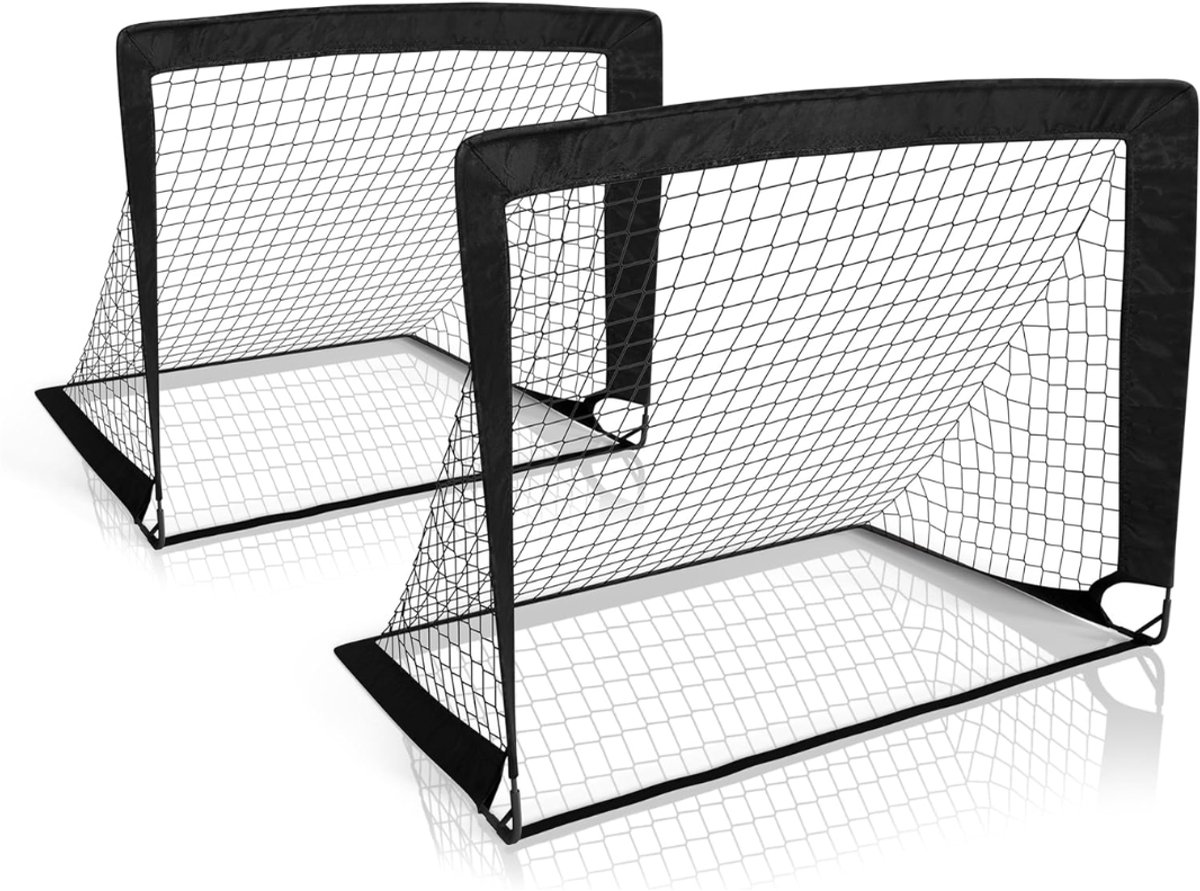 MMM® Voetbaldoeltjes Set Van 2' - Voetbal - Voetbalgoal - Zwart - 10cm x 10cm x 10cm
