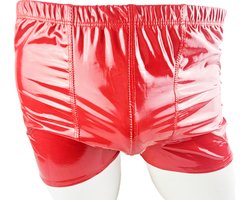 BamBella ® - Boxer short Maat L/XL Datex Rood (Latex en stof SM kleding BDSM erotische heren kleding ondergoed lingerie onderbroek zwart
