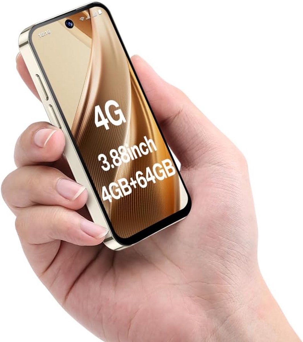 Ontgrendelde 4G Mini Smartphone met HD-Scherm (3,88 inch) en Dual SIM – Back-up Telefoon