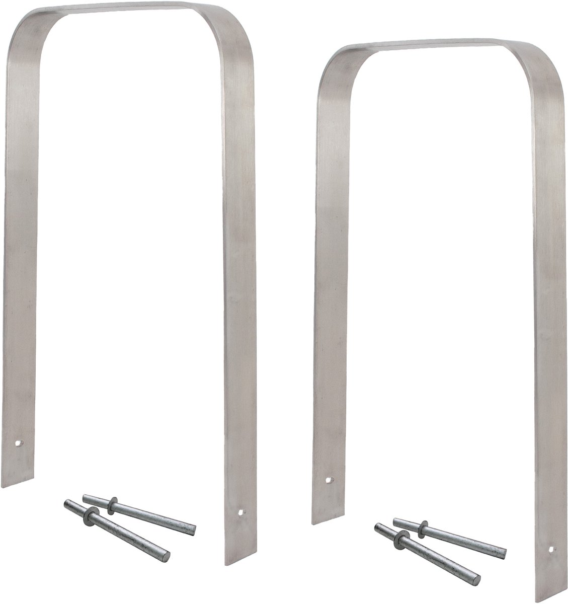 2 x Fietsenrek 117 x 80 cm roestvrij staal 13 mm Fietsenrek Parker type U