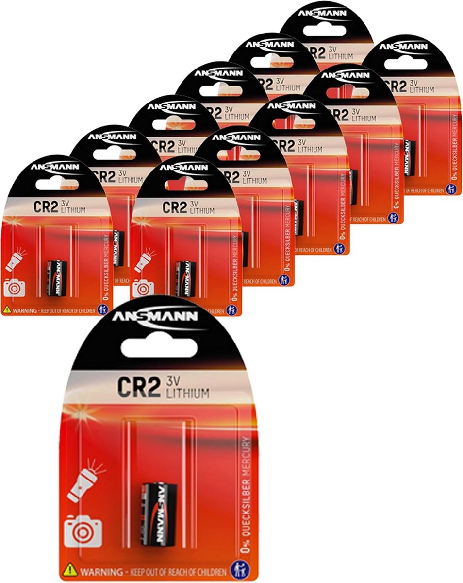 Set van 12 Lithium CR2 (3V) Fotobatterijen voor Camera's en Alarmsystemen
