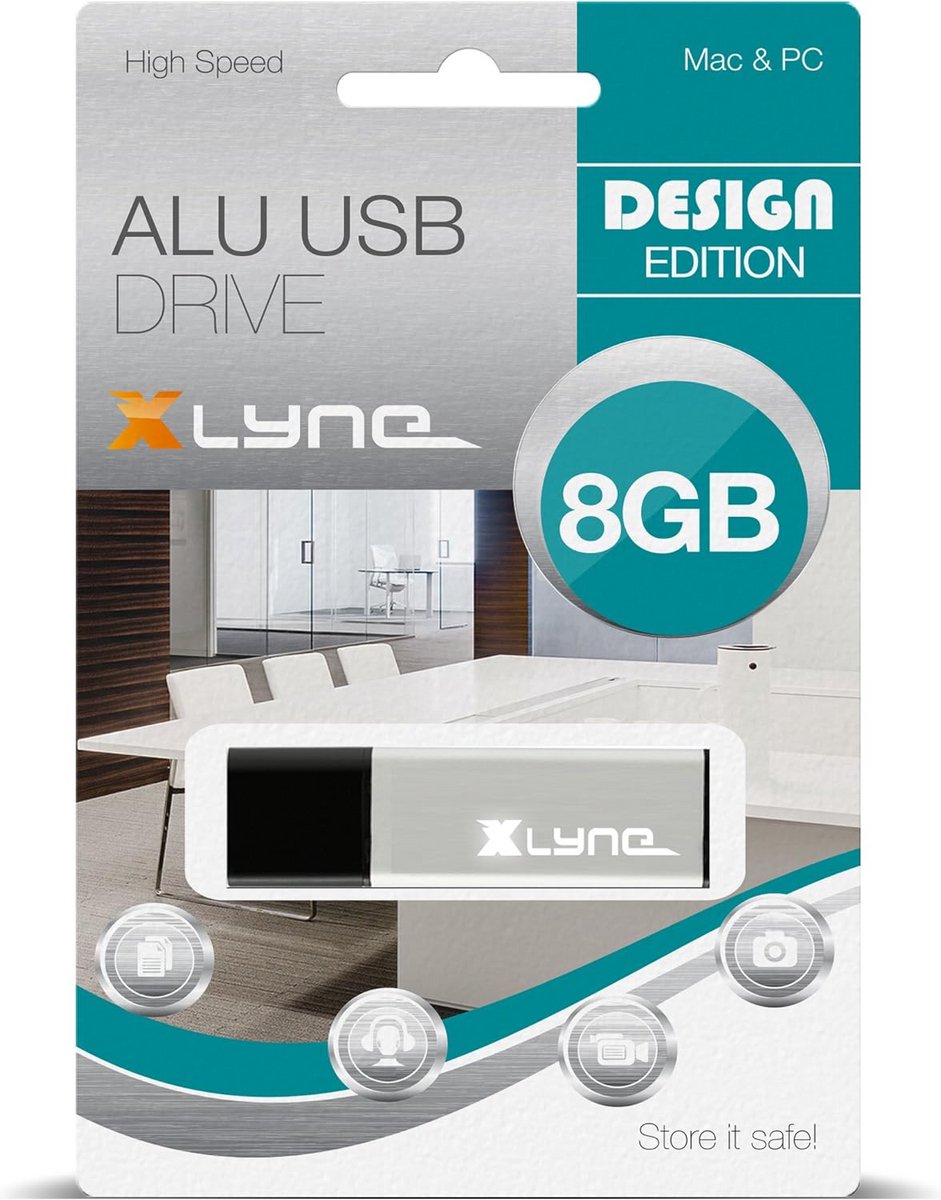 8GB USB-stick 2.0 Aluminium Hoge Snelheid Geheugenstick