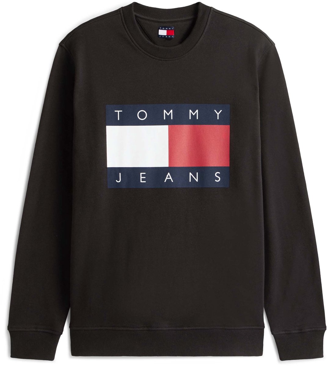 Sweater Tommy Jeans Tjm Reg Big Flag Cne Fashion Wear Volwassen Zwart