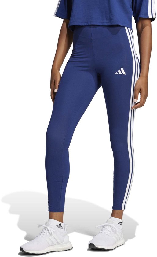 Adidas Sportswear Essentials 3-Stripes Katoenen Legging - Dames - Blauw van Adidas — afbeelding 2