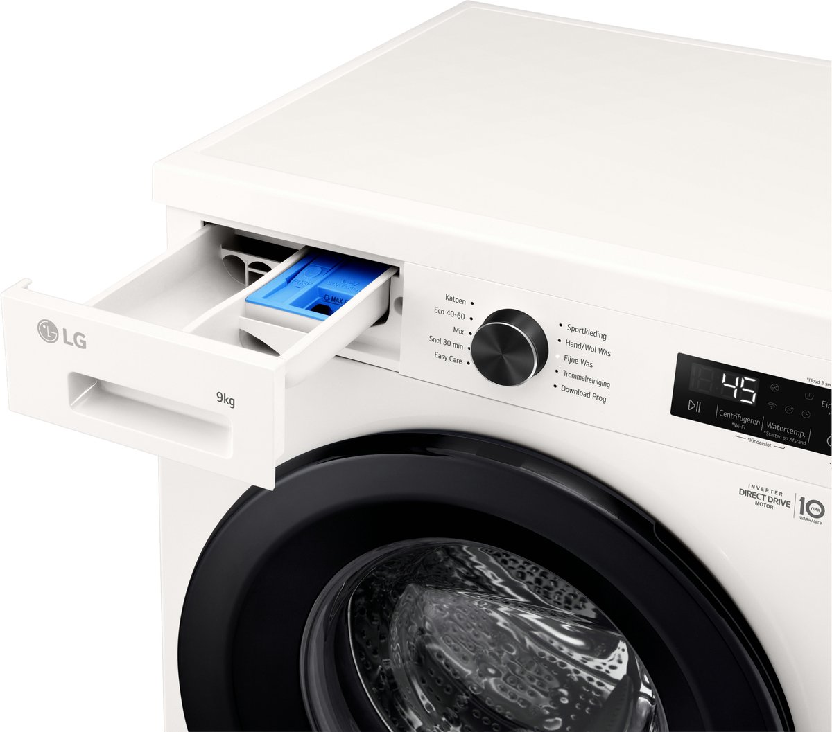 LG F4X1009NWK wasmachine 9 kg met Inverter Direct Drive voor stiller, duurzamer wassen - Spa Steam™ verwijdert allergenen en verzorgt stoffen - 6 Motion voor optimale bewegingen - Energieklasse A. — afbeelding 5