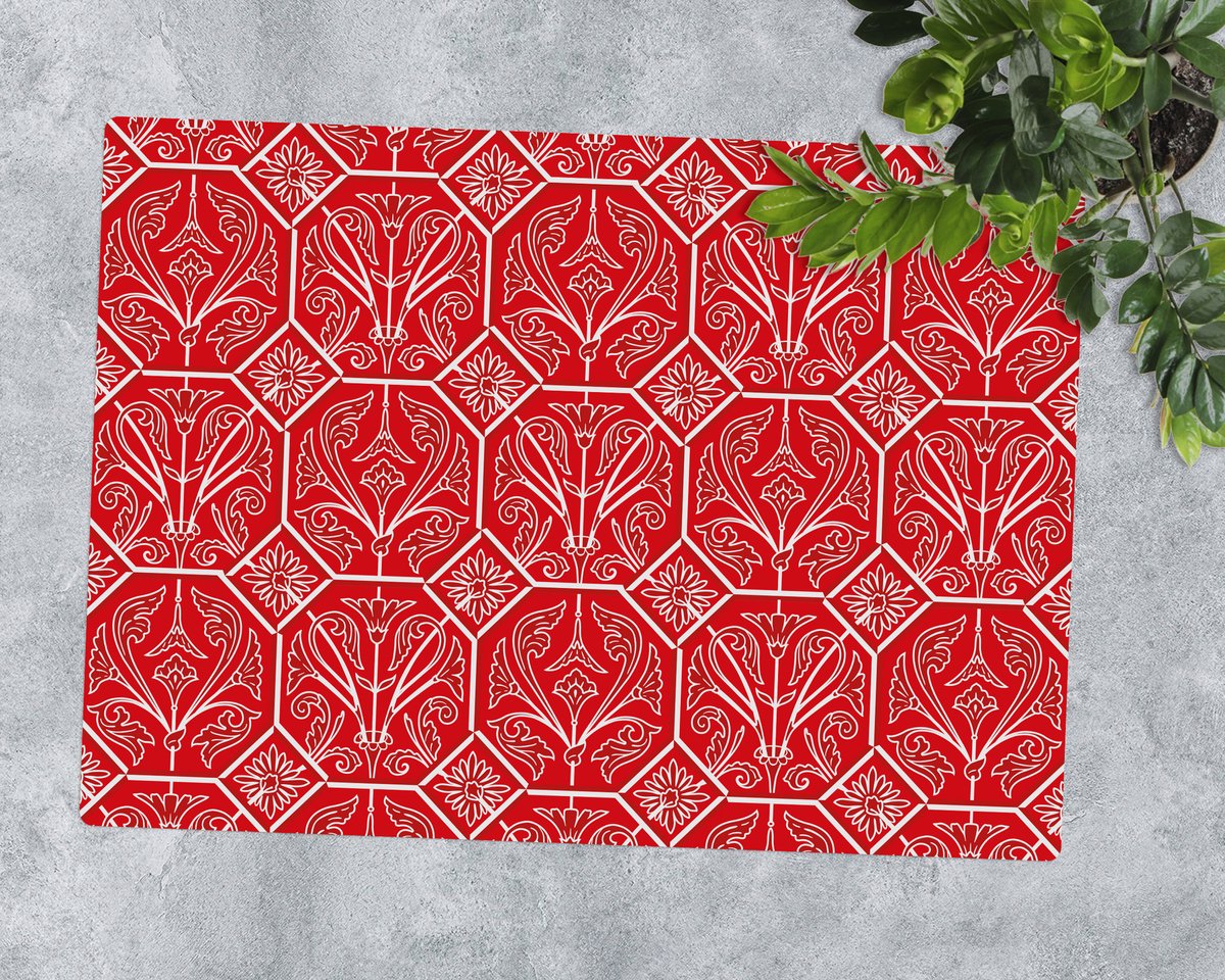 Coloray Vloerbeschermer - Decoratieve avant-garde Bureaustoel Vloerbeschermer - 120x90 cm - Rood Vloerbeschermer Harde Vloer - Motif Vloerbeschermer - Mótif Vloerbeschermer - Rechthoekige Mat - Abstracties Thema