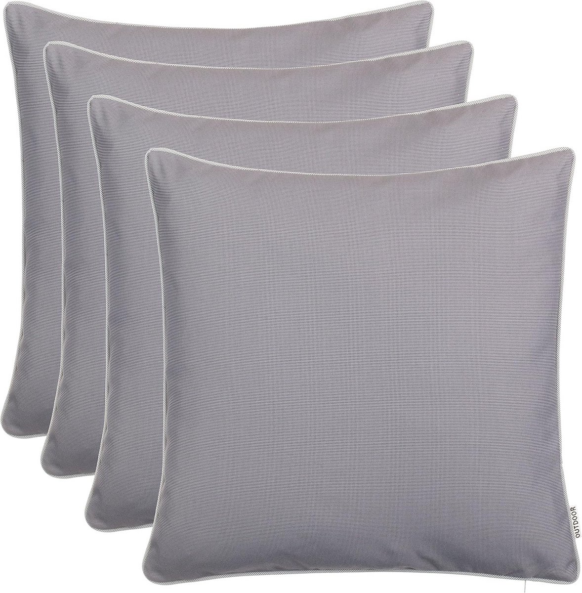 4-delige set outdoor kussens 45x45 cm waterafstotend grijs