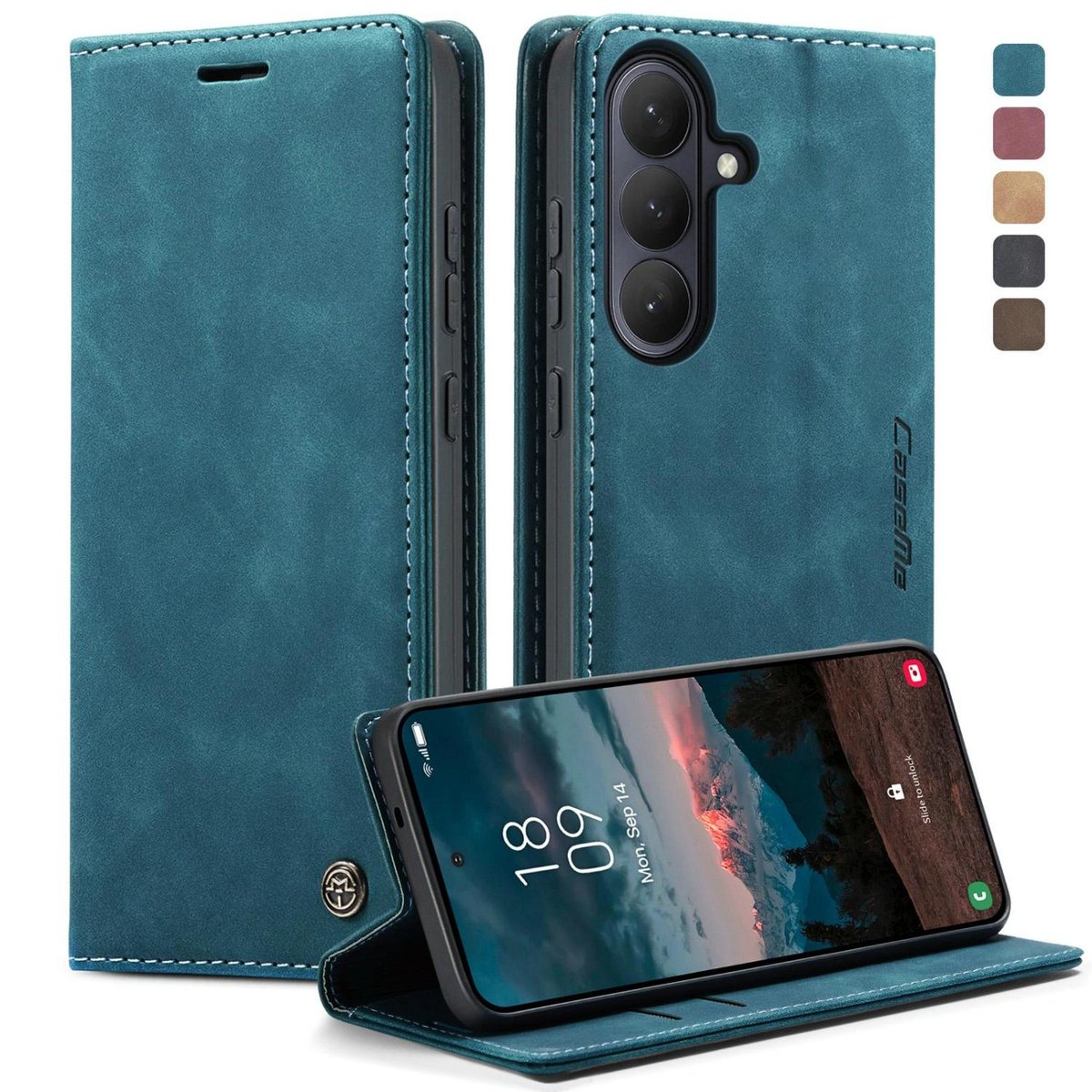 CaseMe Telefoonhoesje geschikt voor Samsung Galaxy S26 Plus Hoesje | CaseMe 013 Bookcase Portemonnee | Pasjeshouder voor 2 Pasjes | Telefoonhoesje voor Pinpas / OV Kaart / Rijbewijs - Blauw