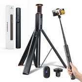 DynaBright XXL Selfie Stick Universeel - 180 CM Statief + Tripod - Telefoon Statief - Geschikt voor iPhone & Samsung - Zwart