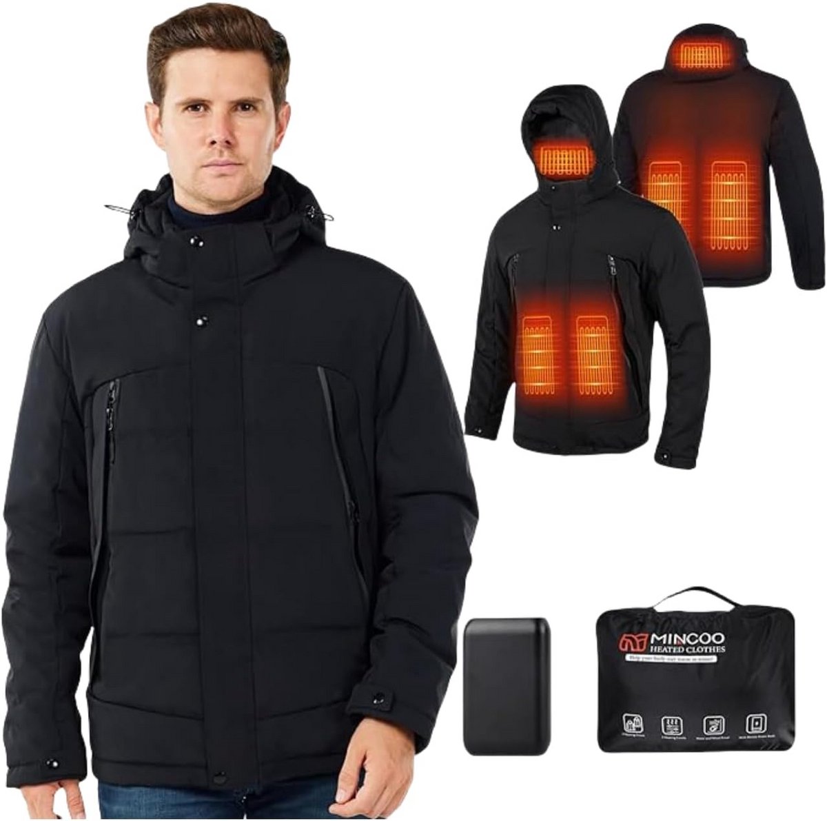 Elektrische Winterjas met Oplaadbare Accu (16000 mAh) - Verwarming voor Heren & Dames