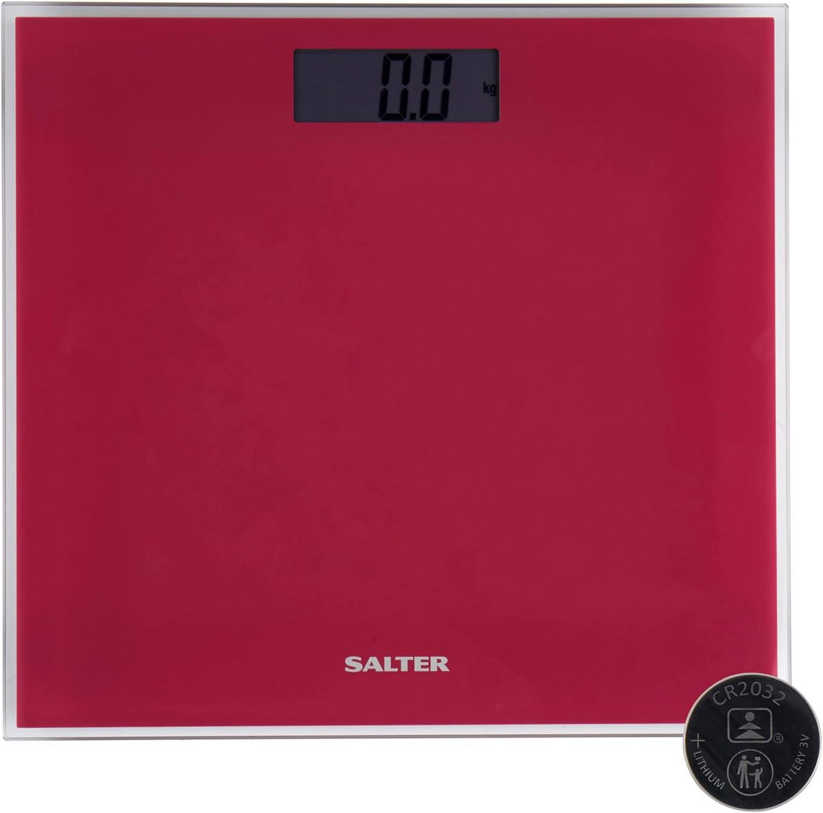 Glazen Digitale Personenweegschaal - Slank Design - Max. 180kg - LCD Display - Roze