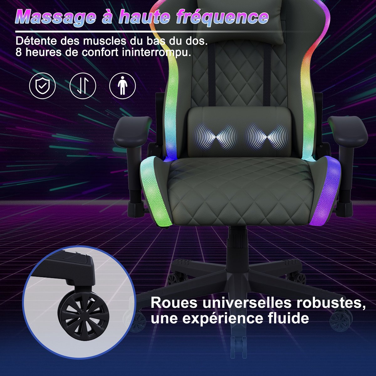 Foshan Jeri Gamingstoel LED met Verstelbare Rugleuning - afbeelding 3