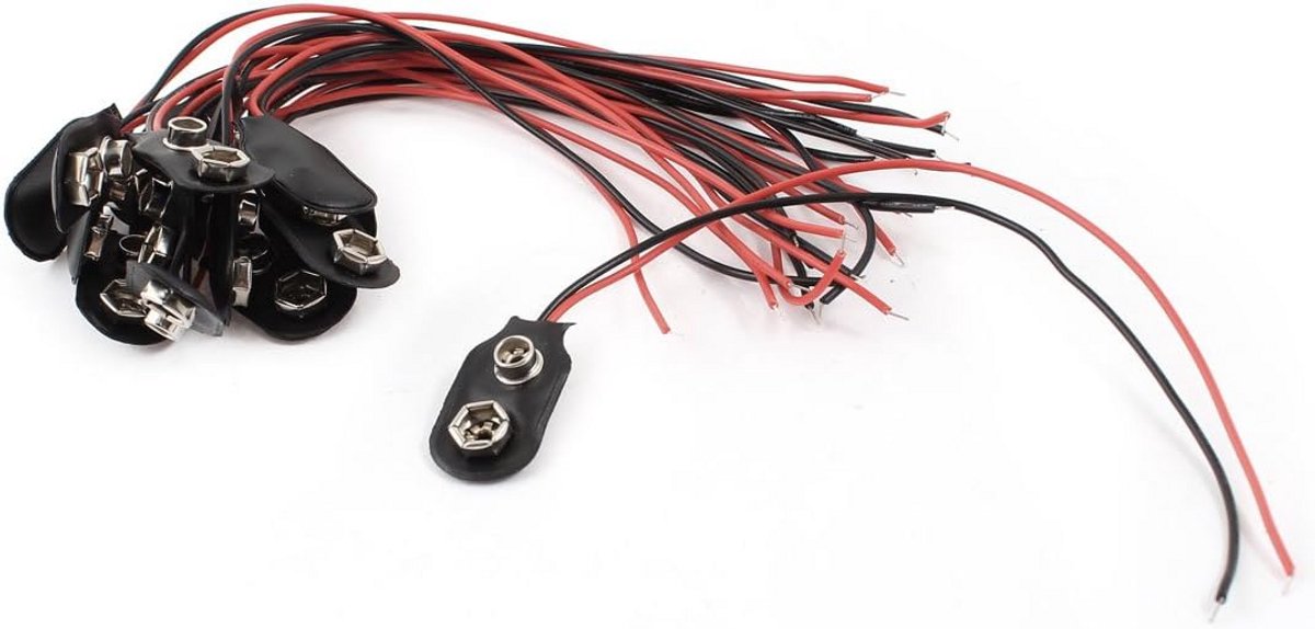 9V Batterij Clip Connector Lood voor 15 Stuks