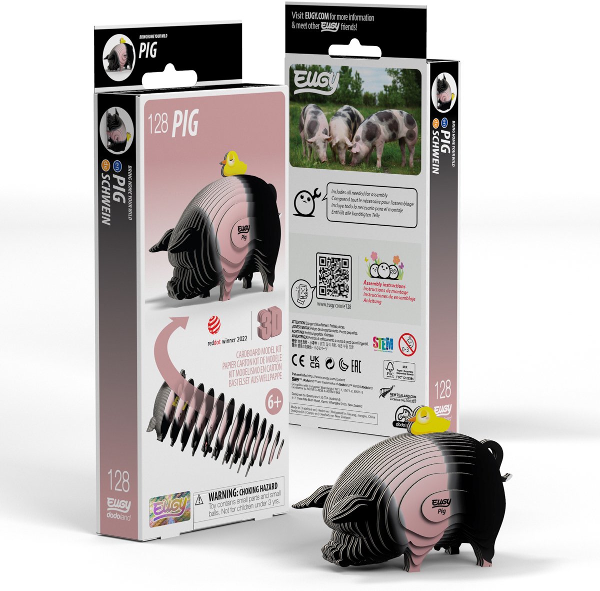 EUGY 3D Puzzel - Varken - Boerderijdieren - Duurzaam - Verzamel Ze Allemaal - 6 Jaar