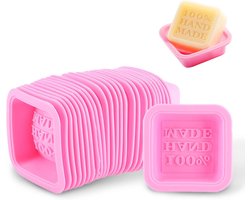 25x Siliconen Vormpjes voor Zeep Maken, Bakken & Knutselen - Flexibele Vierkante Mal