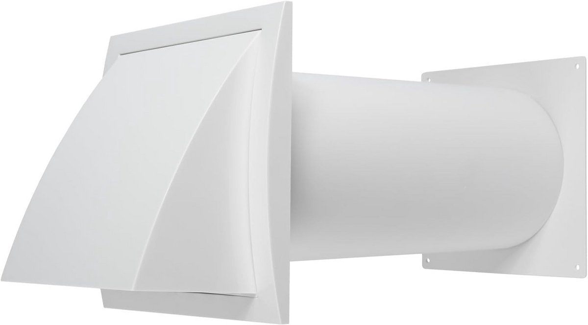Ventilatieset 125 mm breed met Ingebouwde Zwaartekrachtdemper en Buisverbinding