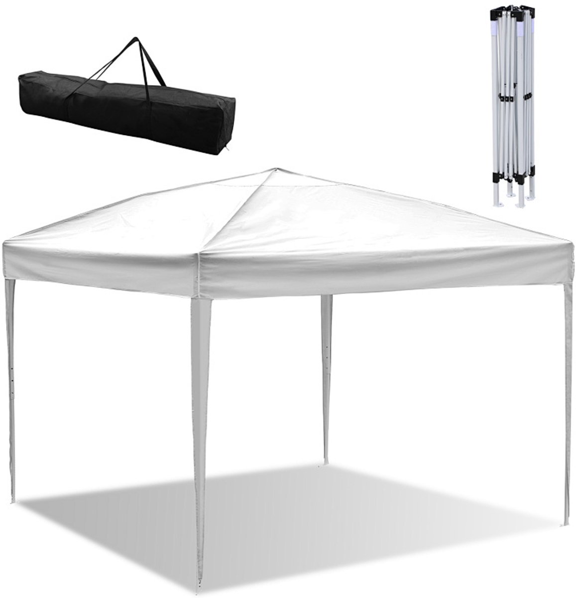 3x3m Partytent Paviljoen Opvouwbaar en Waterdicht Feesttent wit