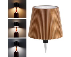 Draadloze flessenlamp, LED-wijnfleslamp, oplaadbare, draadloze flessenlamp met aanraakbediening en 3 kleurtemperaturen, voor slaapkamer, restaurant, bar – USB-oplaadbare flessentafellamp met dimfunctie (goud)-Decoratieve bureaulamp