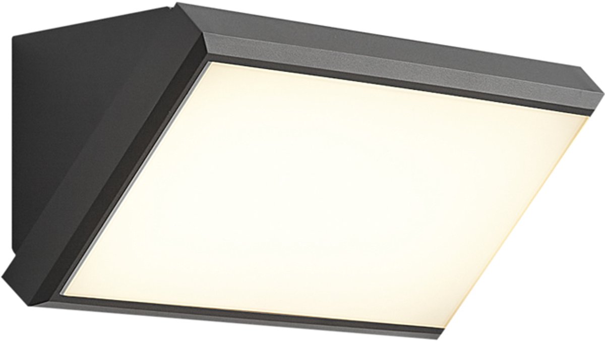 QAZQA marek - Moderne LED Wandlamp met Bewegingsmelder | Bewegingssensor | sensor voor buiten - 1 lichts - L 32 cm - Donkergrijs - Buitenverlichting