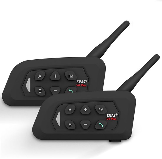 Motorhelm Communicatiesysteem Bluetooth Intercom voor Motorfiets & Ski (Set van 2, 1500m)