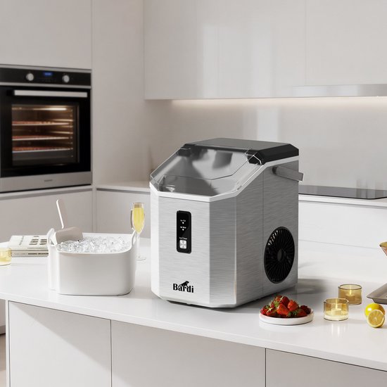Bardi 1.1L - Nugget IJsblokjesmachine Square - Crushed Ice Maker met IJsschep - 15kg/24 uur - Ijsblokjesmaker - Met Luxe Thermosbeker - RVS van Bardi — afbeelding 5