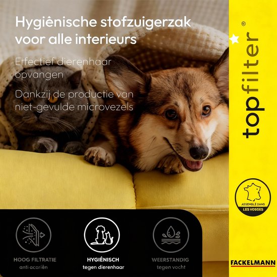 TopFilter 64983 Set van 4 stofzuigerzakken Daewoo, stofzuigerzak, stofzuigerzak, stofzuigeraccessoire, Niet-geweven polypropyleen, Karton, Rubber, 30 x 26 cm
