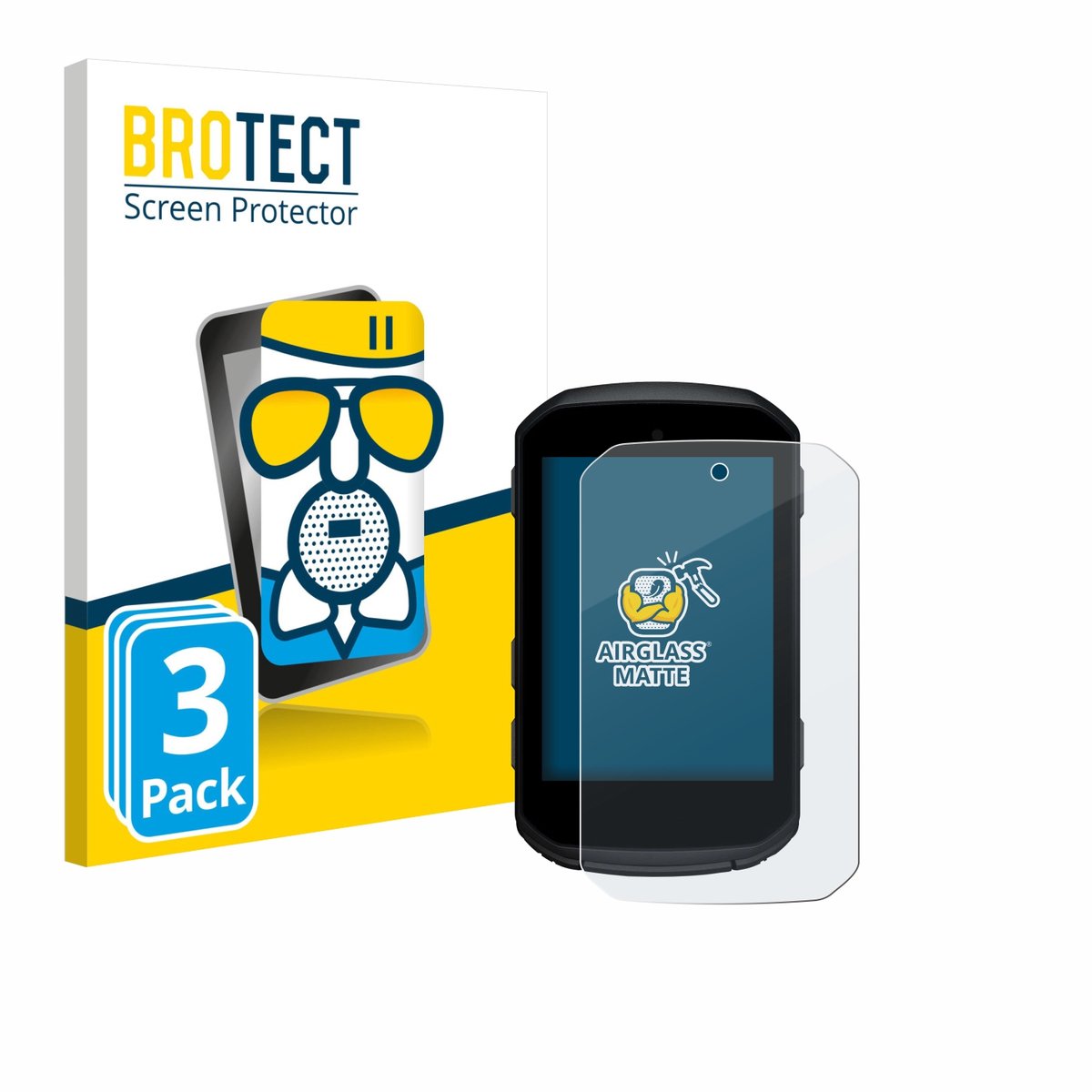 BROTECT - Screenprotector voor Garmin Edge 550 - Folie Beschermfolie Beschermglas matte 3 Stuks