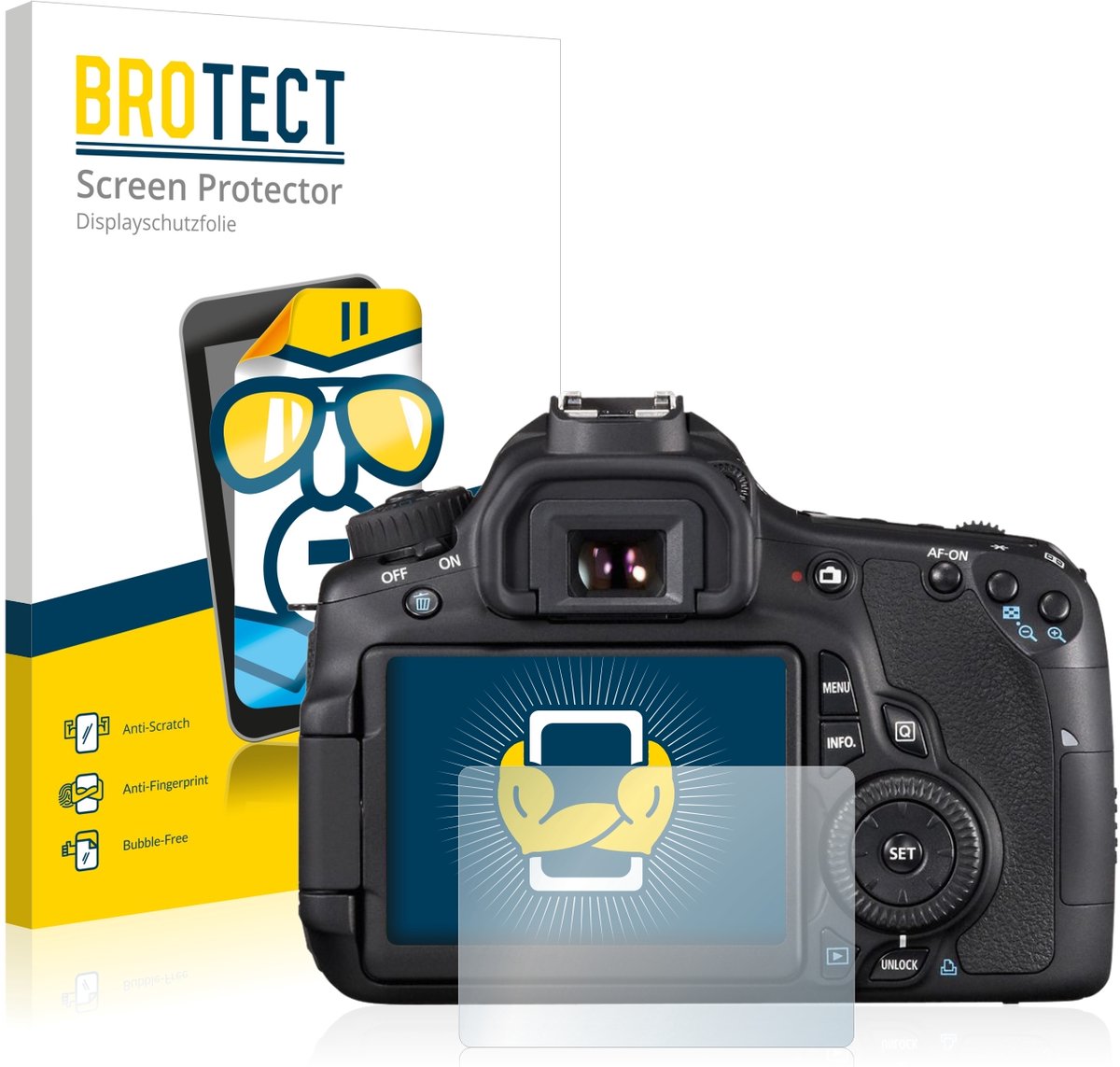 BROTECT - Screenprotector voor Canon EOS 60D - Folie Beschermfolie transparant 2 Stuks