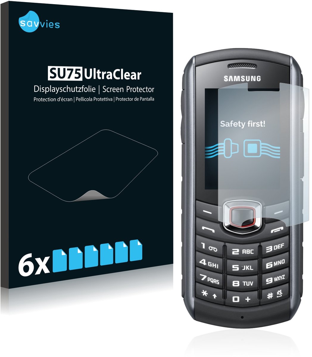 Savvies - Screenprotector voor Samsung GT-B2710 - Folie Beschermfolie transparant 6 Stuks