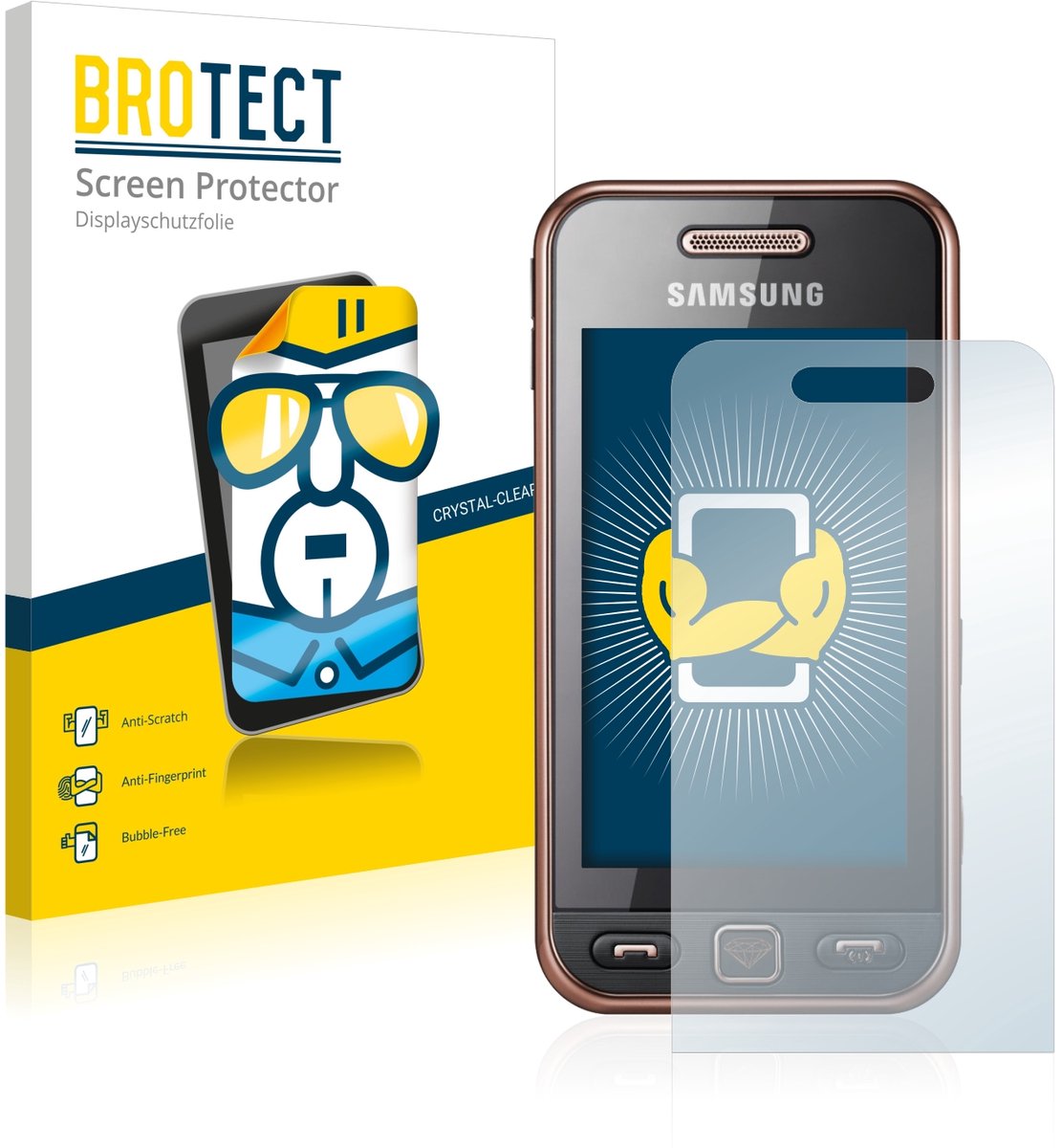 BROTECT - Screenprotector voor Samsung GT-S5230 - Folie Beschermfolie transparant 2 Stuks