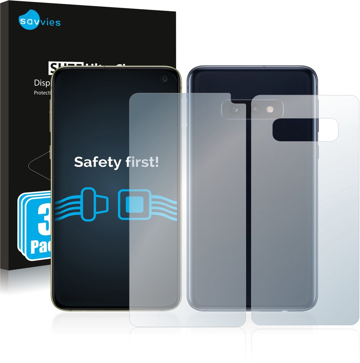 Savvies - Screenprotector voor Samsung Galaxy S10e (Voor+Achter) - Folie Beschermfolie transparant 6 Stuks