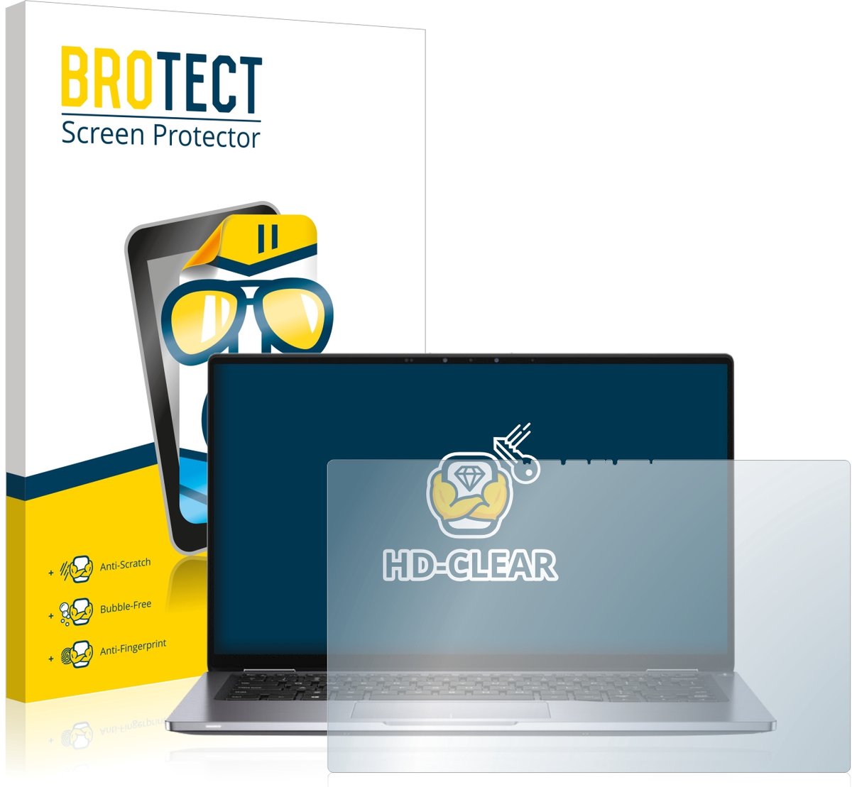 BROTECT - Screenprotector voor Dell Latitude 7400 2-in-1 - Folie Beschermfolie transparant