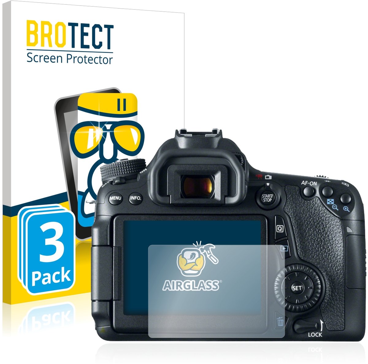 Screenprotector 3 Stuks voor Canon EOS 70D Beschermglas transparant